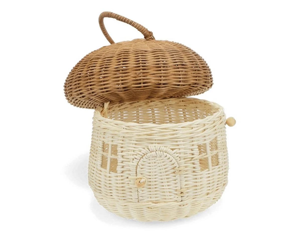 Rex London Aufbewahrungskorb Pilz Ø22cm Rattan Korb Deko Aufbewahrung Gartendeko