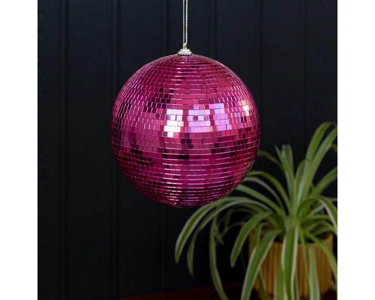 Rex London Discokugel Pink Spiegeloberfläche mit Aufhängeöse