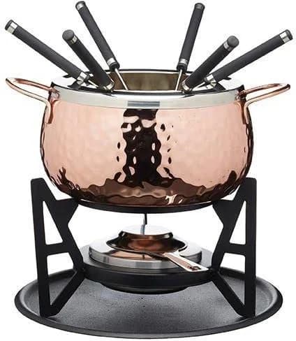 Fondue ARTESÀ Gold Kupfereffekt mit 6 Gabeln