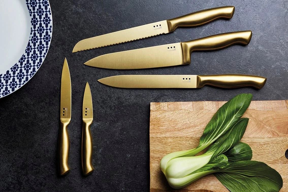 MasterClass Messerblock 6-tlg. Schwarz mit Edelstahlmesserset