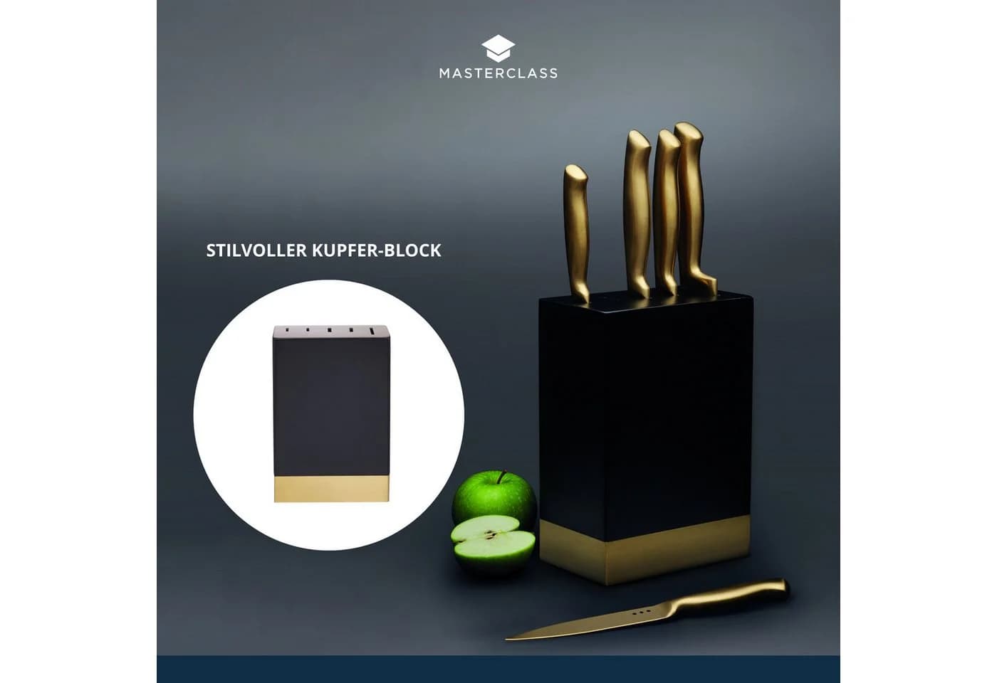 MasterClass Messerblock 6-tlg. Schwarz mit Edelstahlmesserset - Bild 3