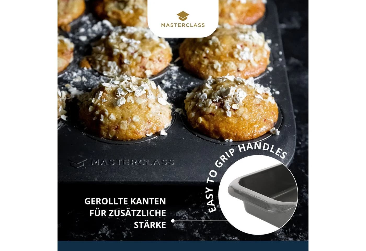 MasterClass Backformenset 7-tlg. Grau Karbonstahl Stapelbar - Bild 4