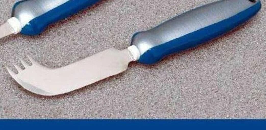 DocMed Einhandbesteck Multifunktional Messer & Gabel Silber