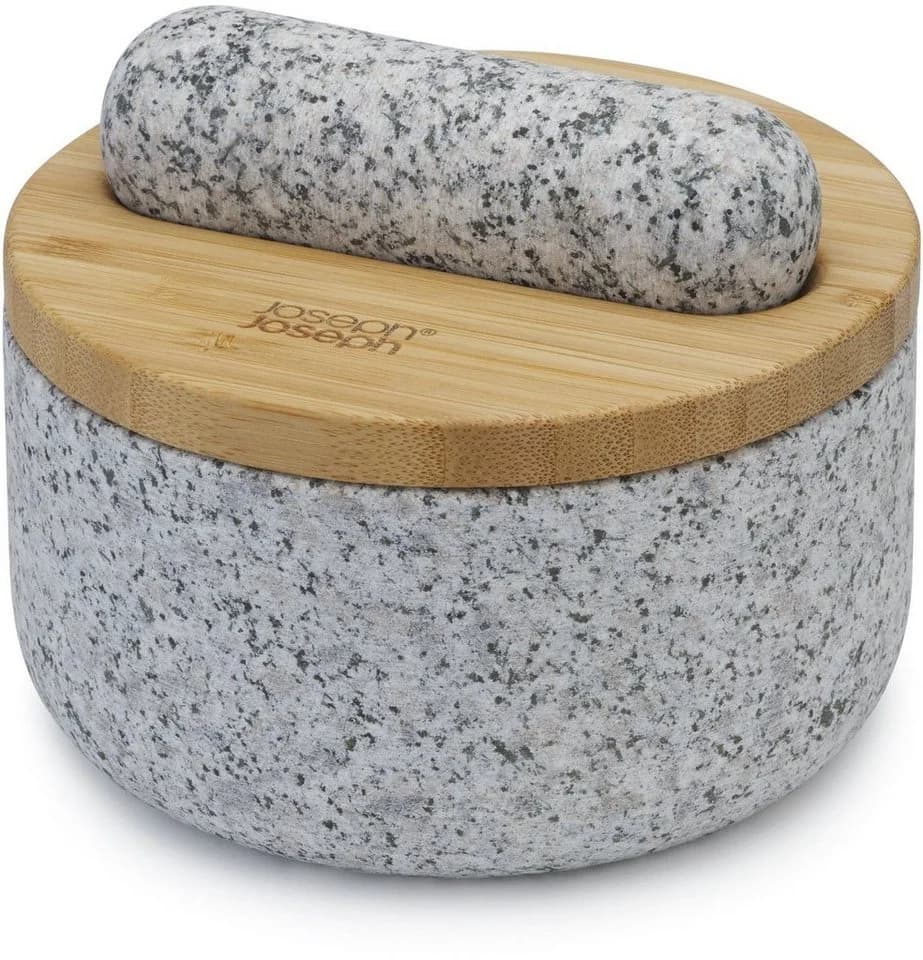 Joseph Joseph Mörser Dash 3-tlg. Granit mit Bambusdeckel