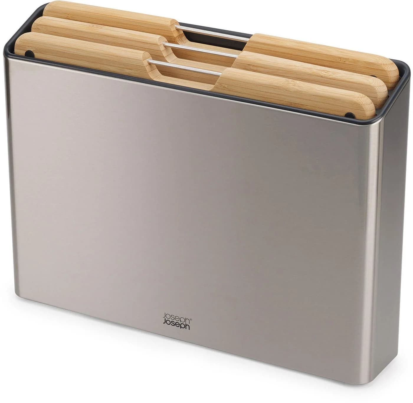 Joseph Joseph Folio Steel 3-tlg. Schneidebrett-Set Bambusblock - Bild 2