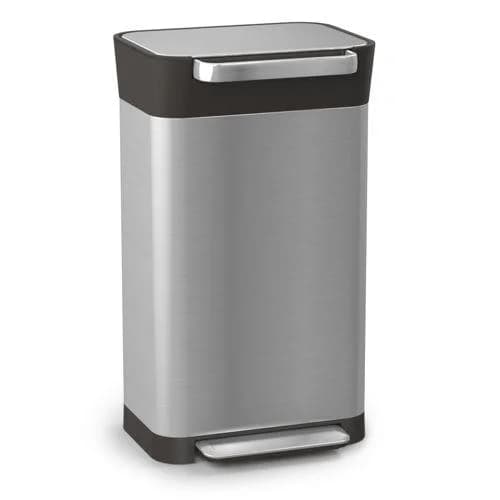 Joseph Joseph Intelligent Waste Titan Tretmülleimer inkl. Müllpresse 30 Liter Edelstahl matt