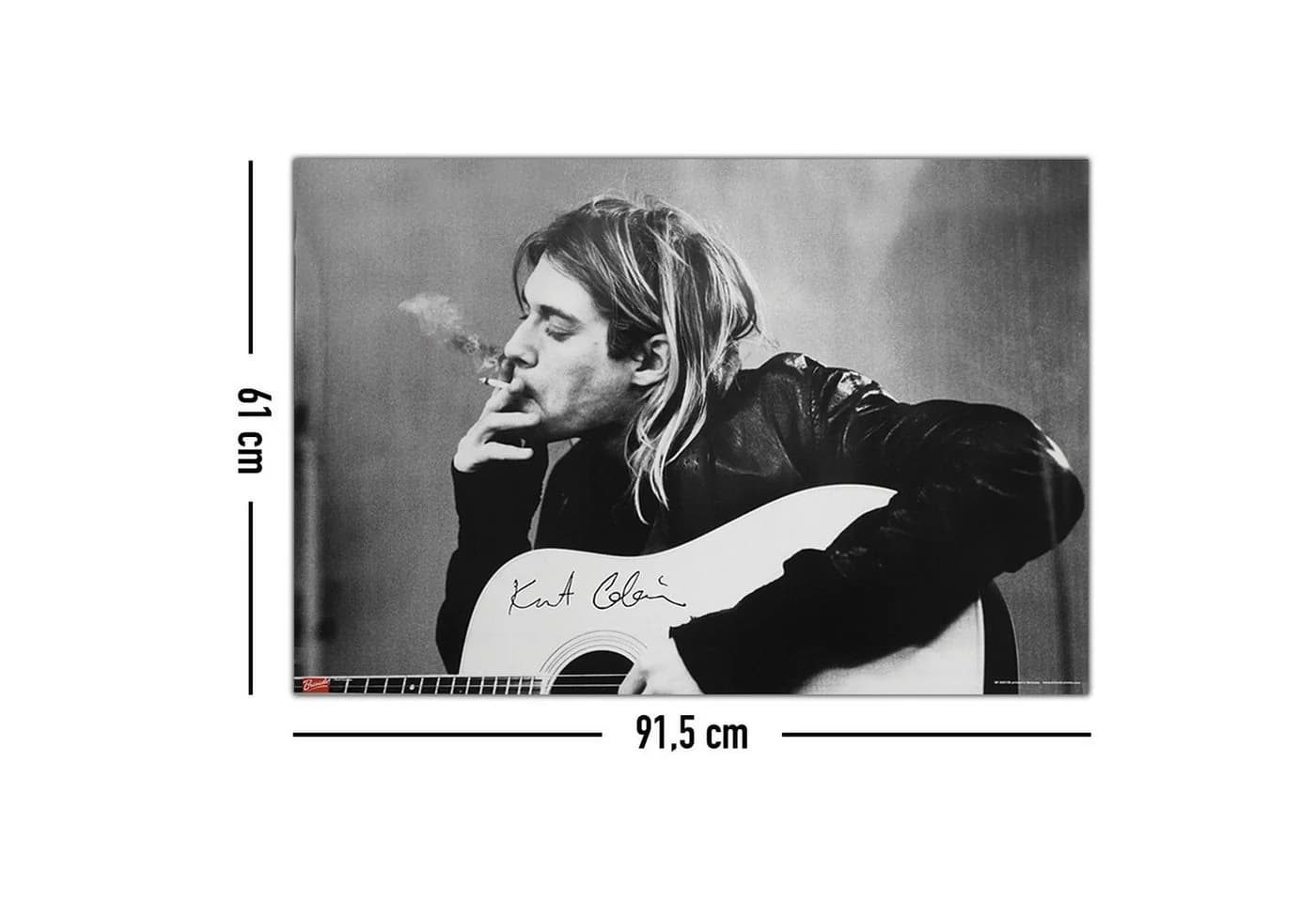 Close Up Poster Nirvana Kurt Cobain Rauchend Gitarre Retro - Bild 4