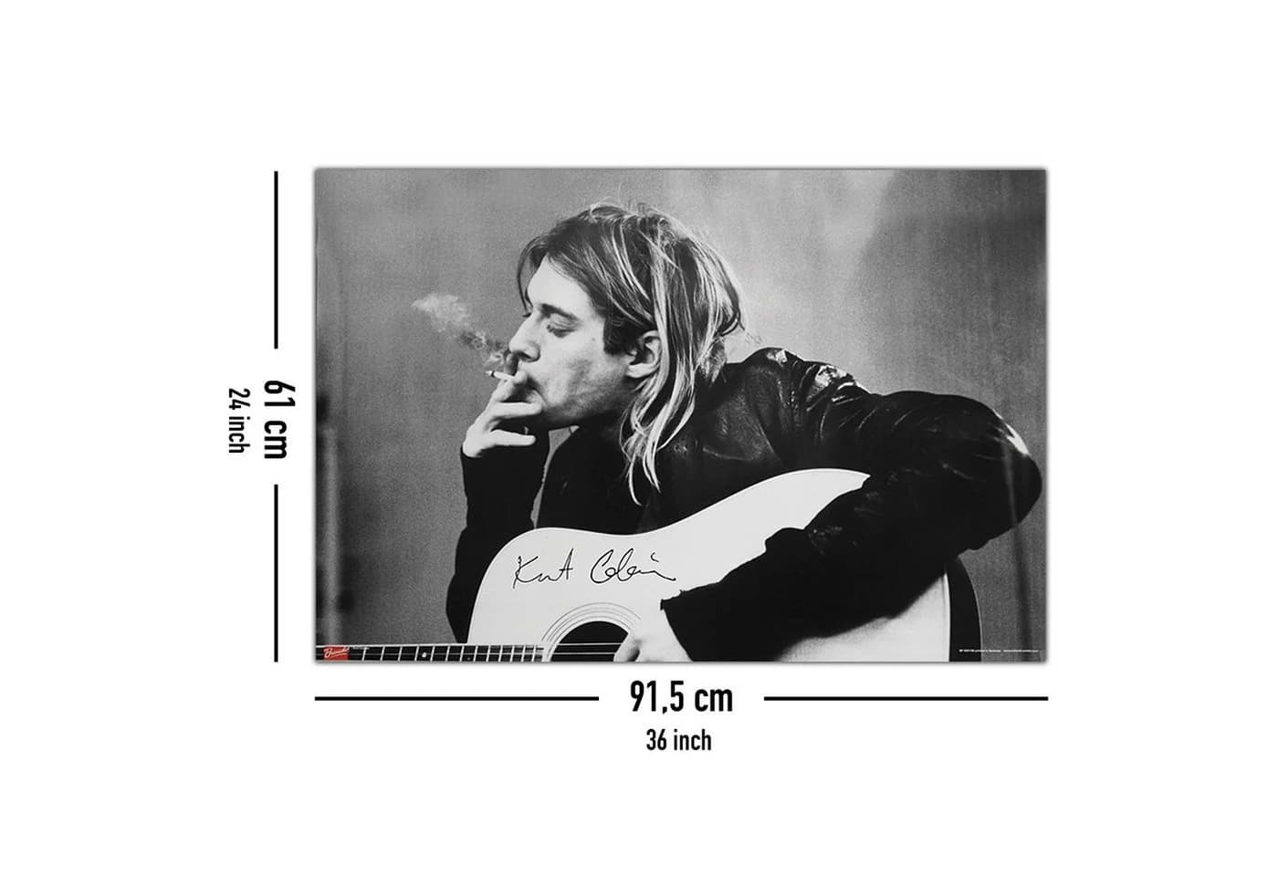 Close Up Poster Nirvana Kurt Cobain Rauchend Gitarre Retro - Bild 5