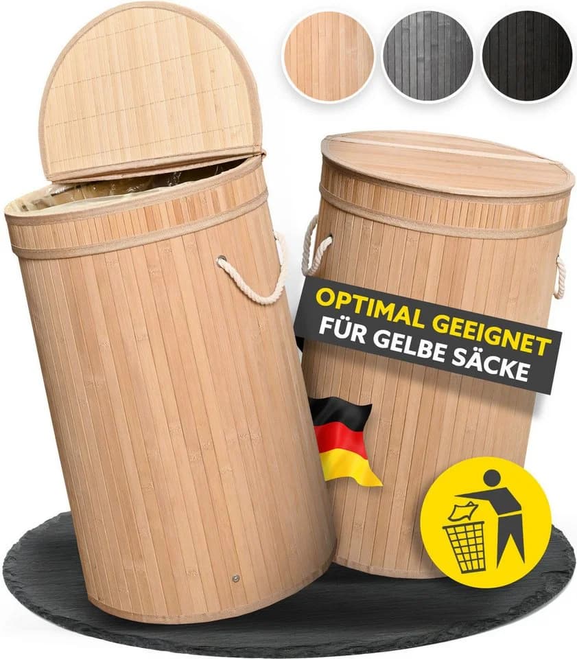 HANDFILL Flaschensammler Wäschekorb Bambus 55L - Bild 2