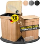 HANDFILL Flaschensammler Wäschekorb Bambus 90L mit Deckel Bild 2