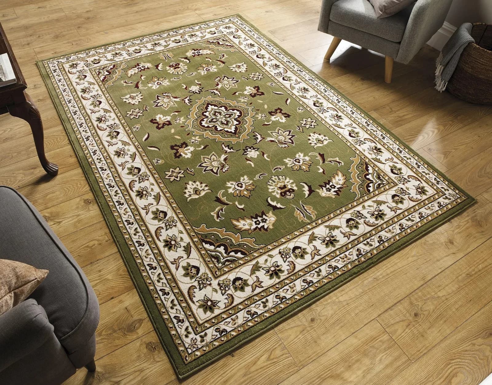FLAIR RUGS Sherborne Teppich Orientalisch Grün Vintage Design