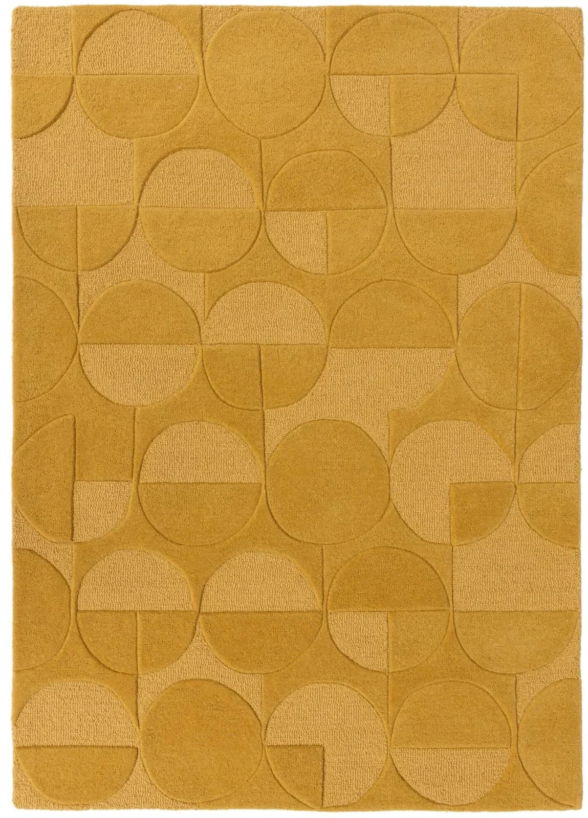 FLAIR RUGS Teppich GIGI Ocker 100% Wolle Handgetuftet