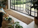 FLAIR RUGS Jute Boucle Läufer Beige Natur Mit Fransen Bild 1