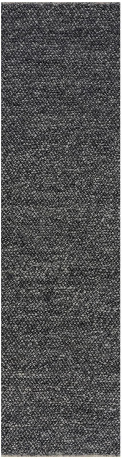 FLAIR RUGS Minerals Läufer dunkelgrau Wollmischung Bobbled-Effekt