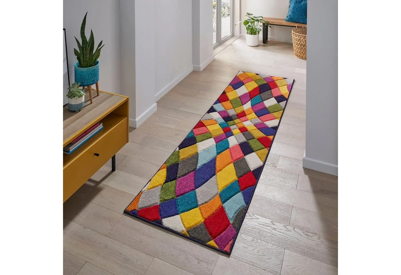 FLAIR RUGS Läufer Rhumba Bunt Rautenmuster Polypropylen