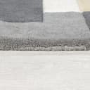 FLAIR RUGS Läufer Abstract Collage Grau Kariert 100% Wolle Bild 3