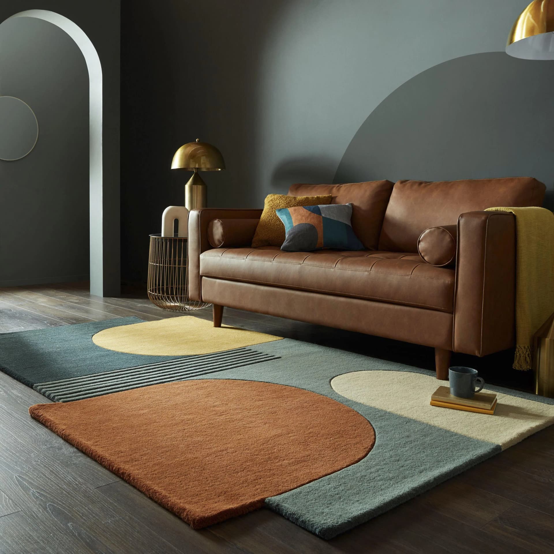 FLAIR RUGS Lozenge Teppich Bunt Retro Handgetuftet Wolle
