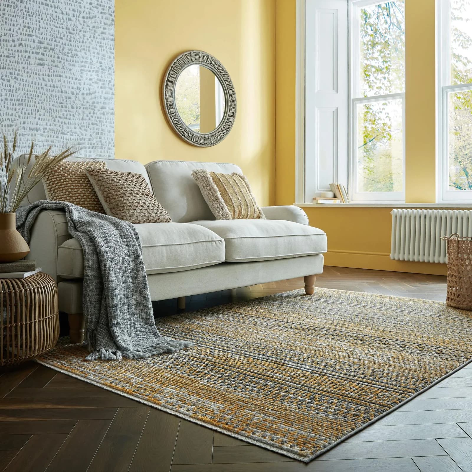 FLAIR RUGS Camino Teppich Gelb Skandinavisch Polypropylen
