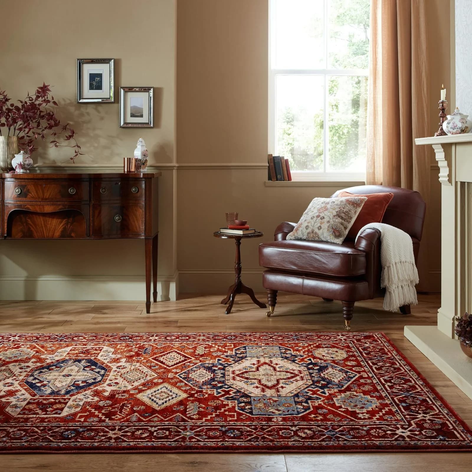Gillingham Teppich Rot Vintage Design