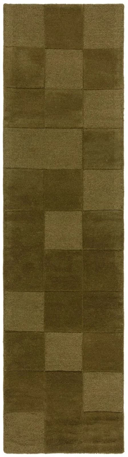 FLAIR RUGS Teppich Checkerboard Grün Handgetuftet Wollteppich