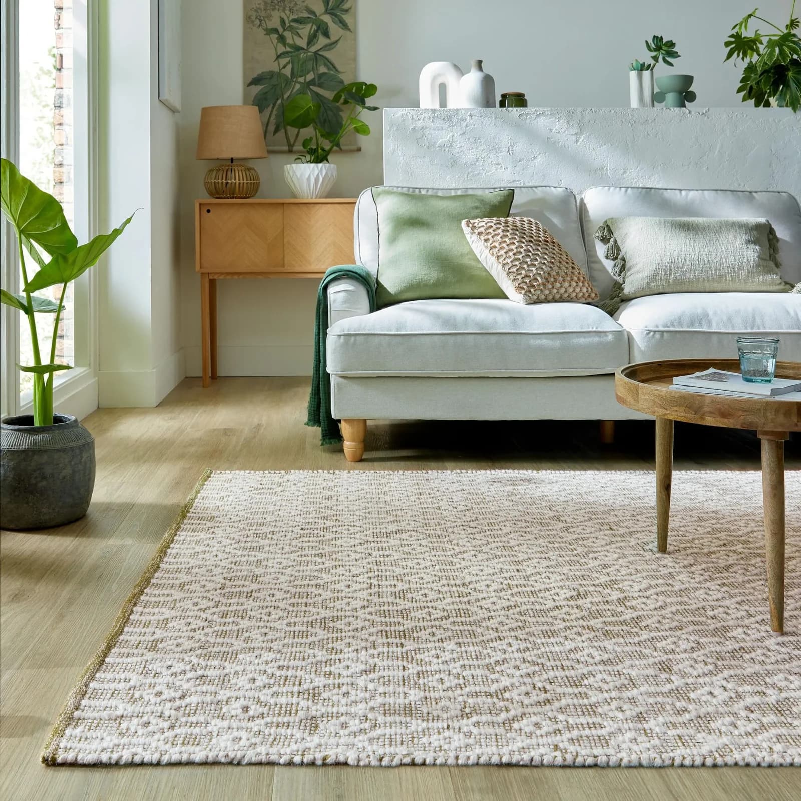 Flair Rugs Dream Teppich Grün Handgewebt Vintage