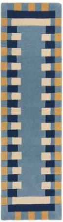 FLAIR RUGS Wollteppich Kai Wool Border Läufer Blau 60x230 cm Bild 1