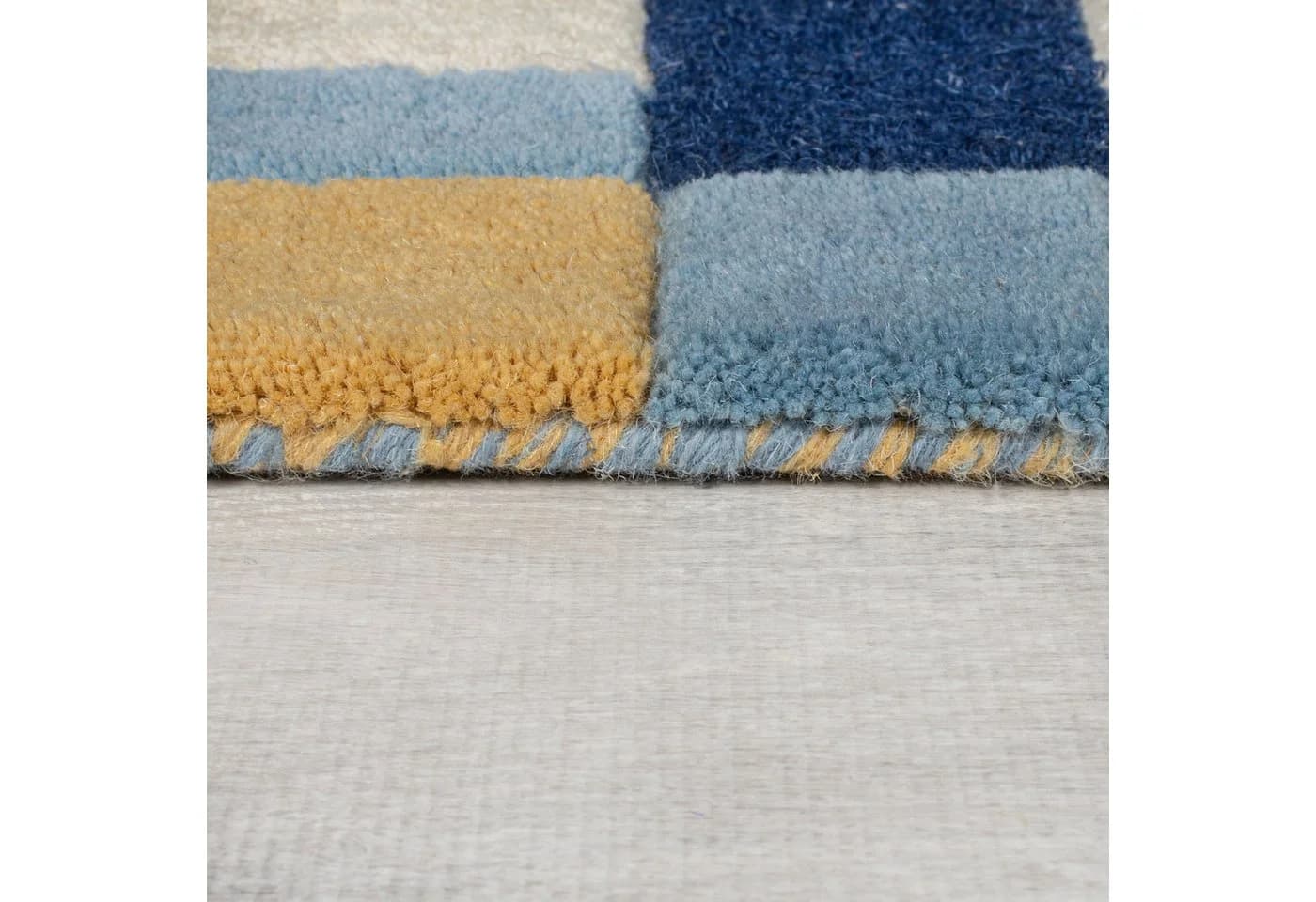FLAIR RUGS Wollteppich Kai Wool Border Läufer Blau 60x230 cm - Bild 5