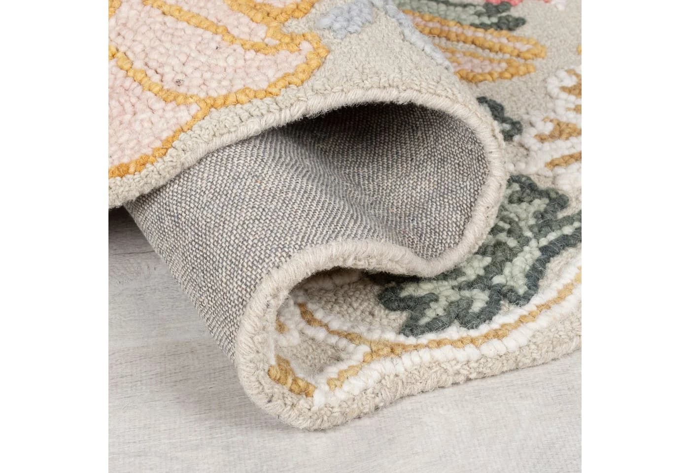 FLAIR RUGS Wollteppich Daphne Floral 100% Wolle Rosa - Bild 3