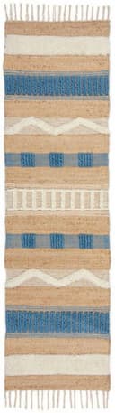FLAIR RUGS Läufer Medina Blau Abstraktes Streifenmuster Boho-Look Bild 1