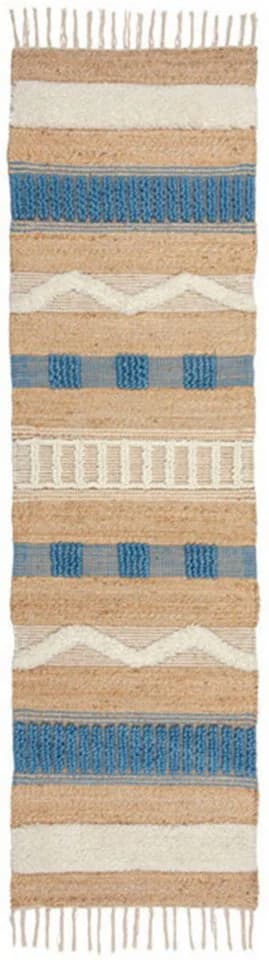 FLAIR RUGS Läufer Medina Blau Abstraktes Streifenmuster Boho-Look