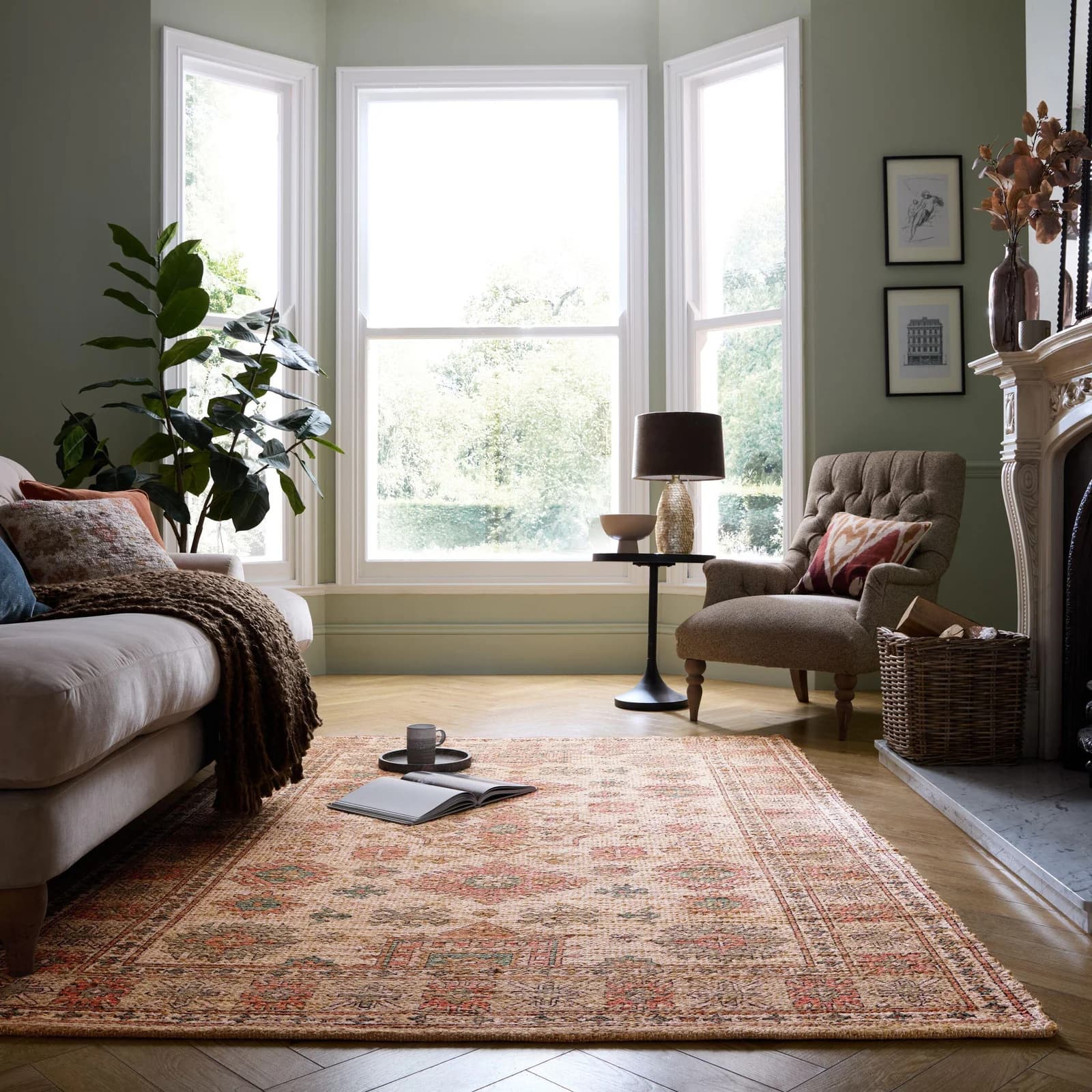 FLAIR RUGS Lana Teppich Rosa Handgetuftet Gemustert