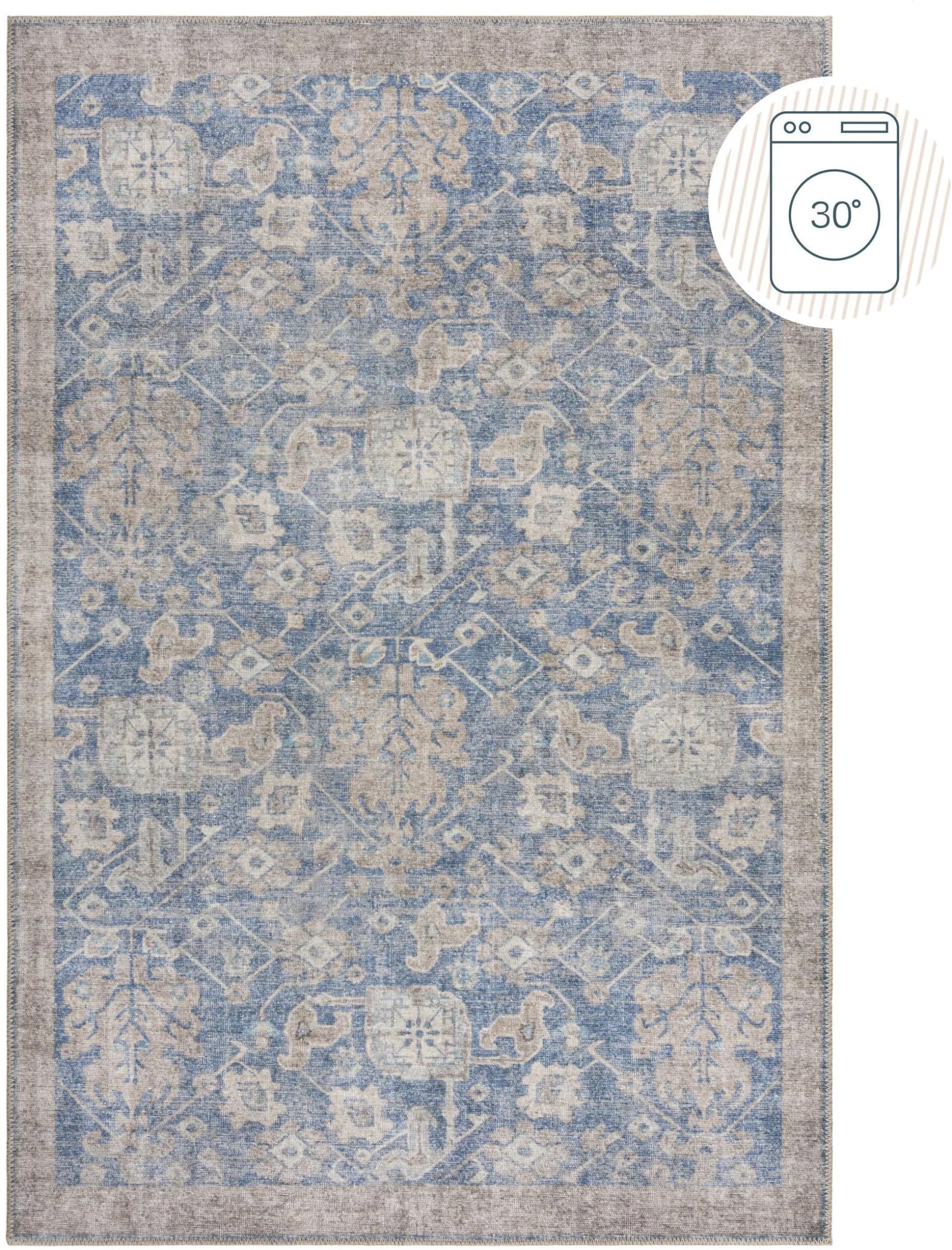 FLAIR RUGS Orelia Teppich Blau Kunstfaser