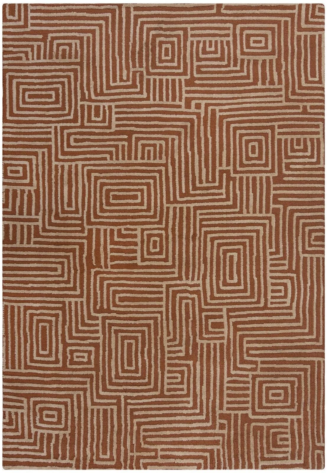FLAIR RUGS Kylo Teppich Terrakotta Kunstfaser Hoch-niedriger Flor
