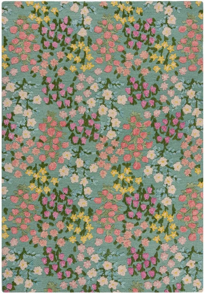 Wollteppich Emilia Floral Hoch-Tief-Struktur Floral