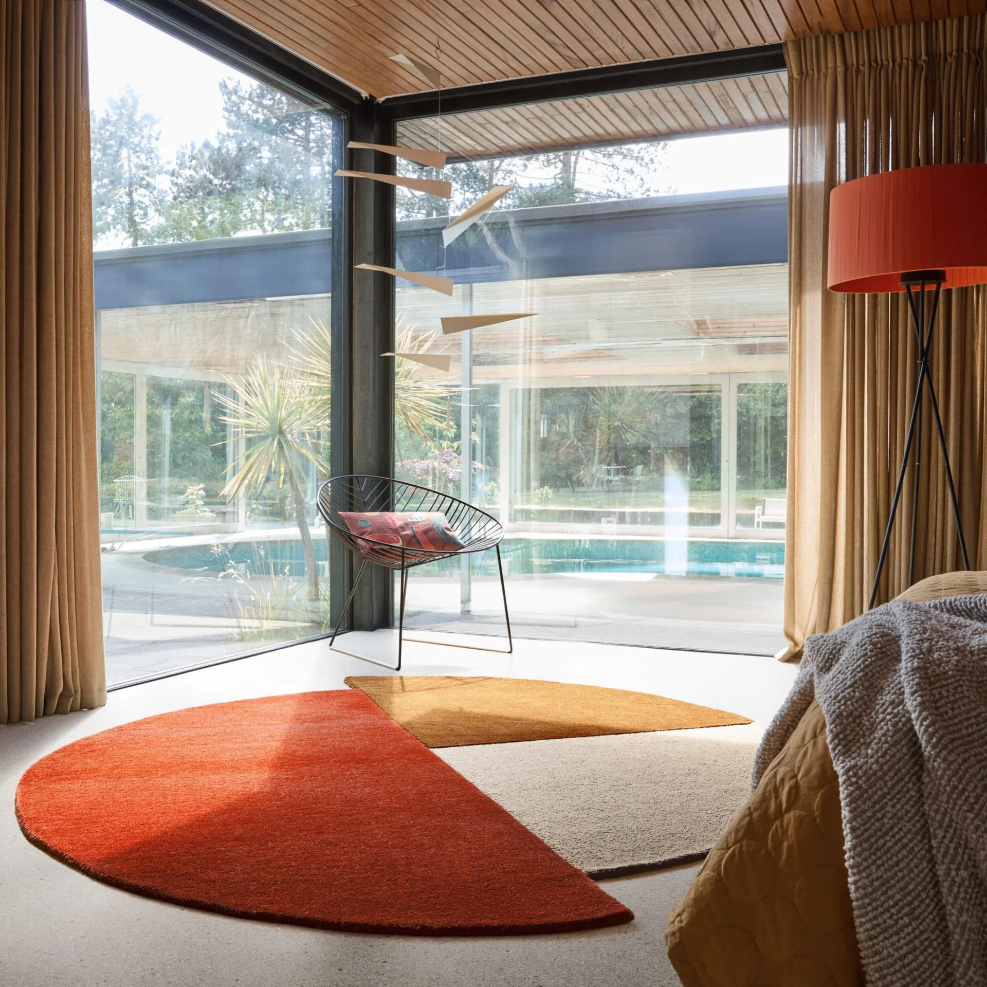 Wollteppich FLAIR RUGS Mia Segment Rostbraun 200 cm