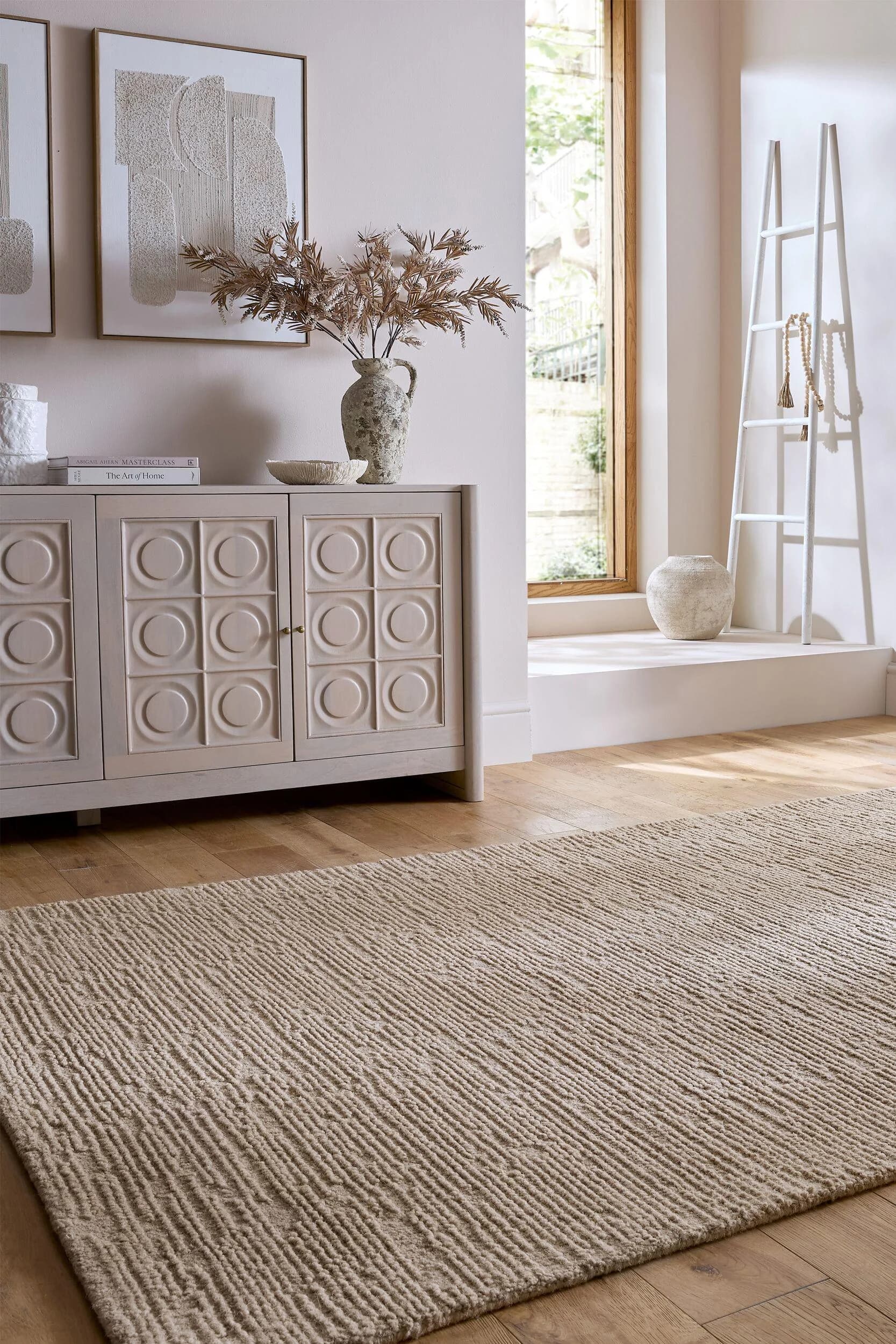 Wollteppich Harris Boucle natur handgefertigt FLAIR RUGS
