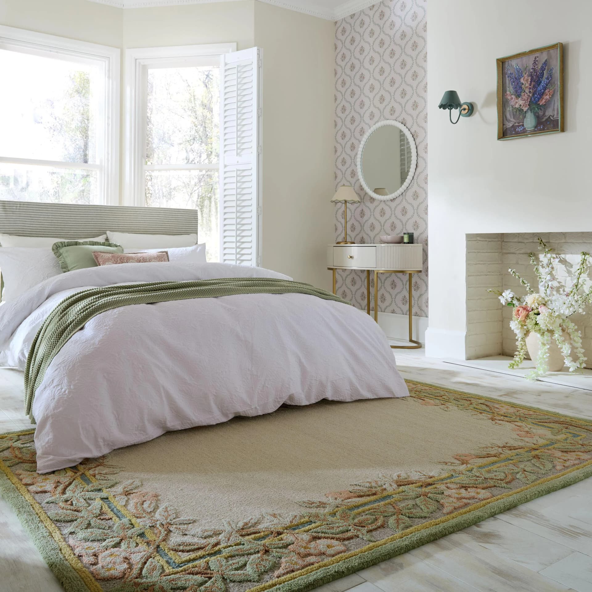 FLAIR RUGS Verona Floral Wool Teppich Bunt Handgetuftet