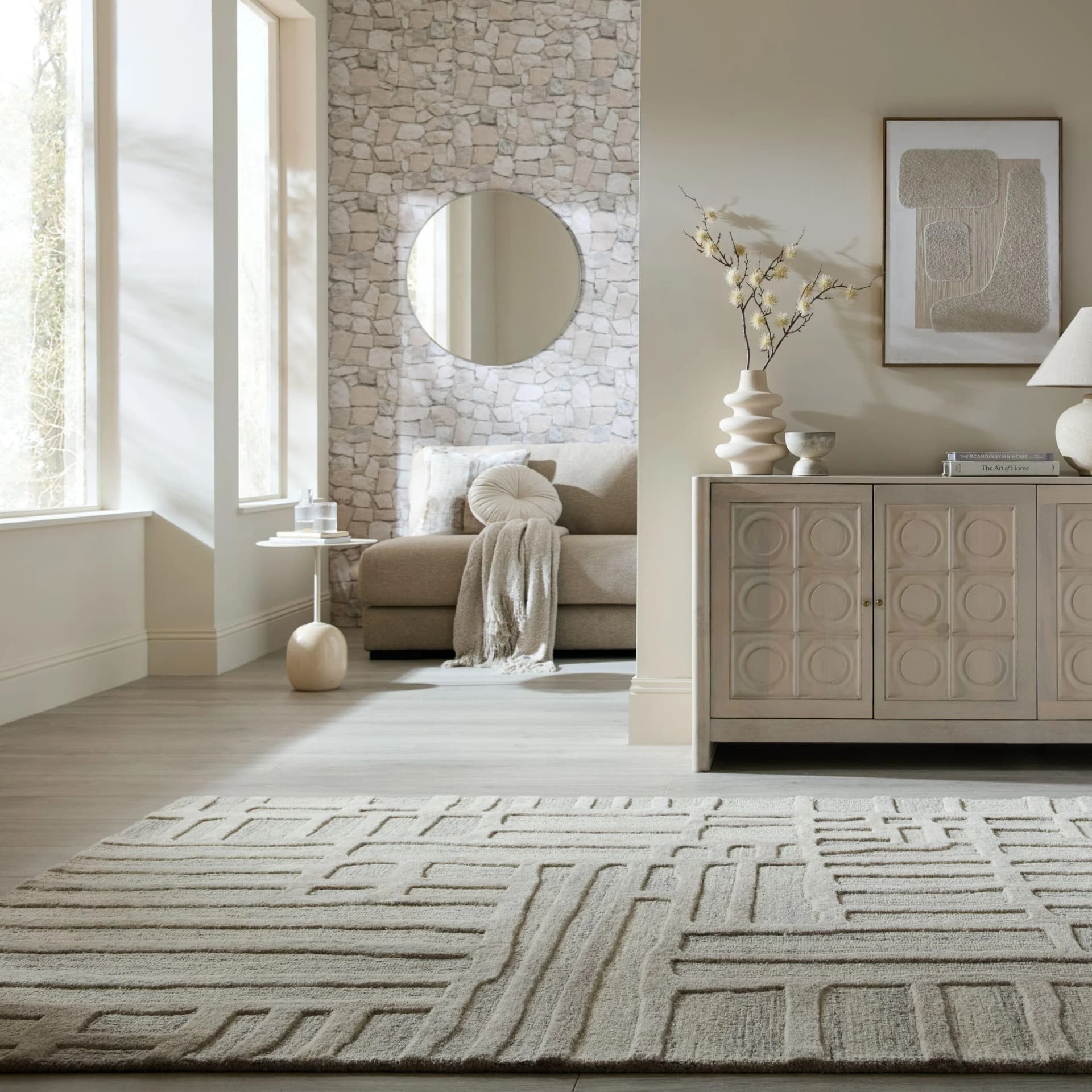 FLAIR RUGS ELVA WOOL Teppich natürlich Handgetuftet