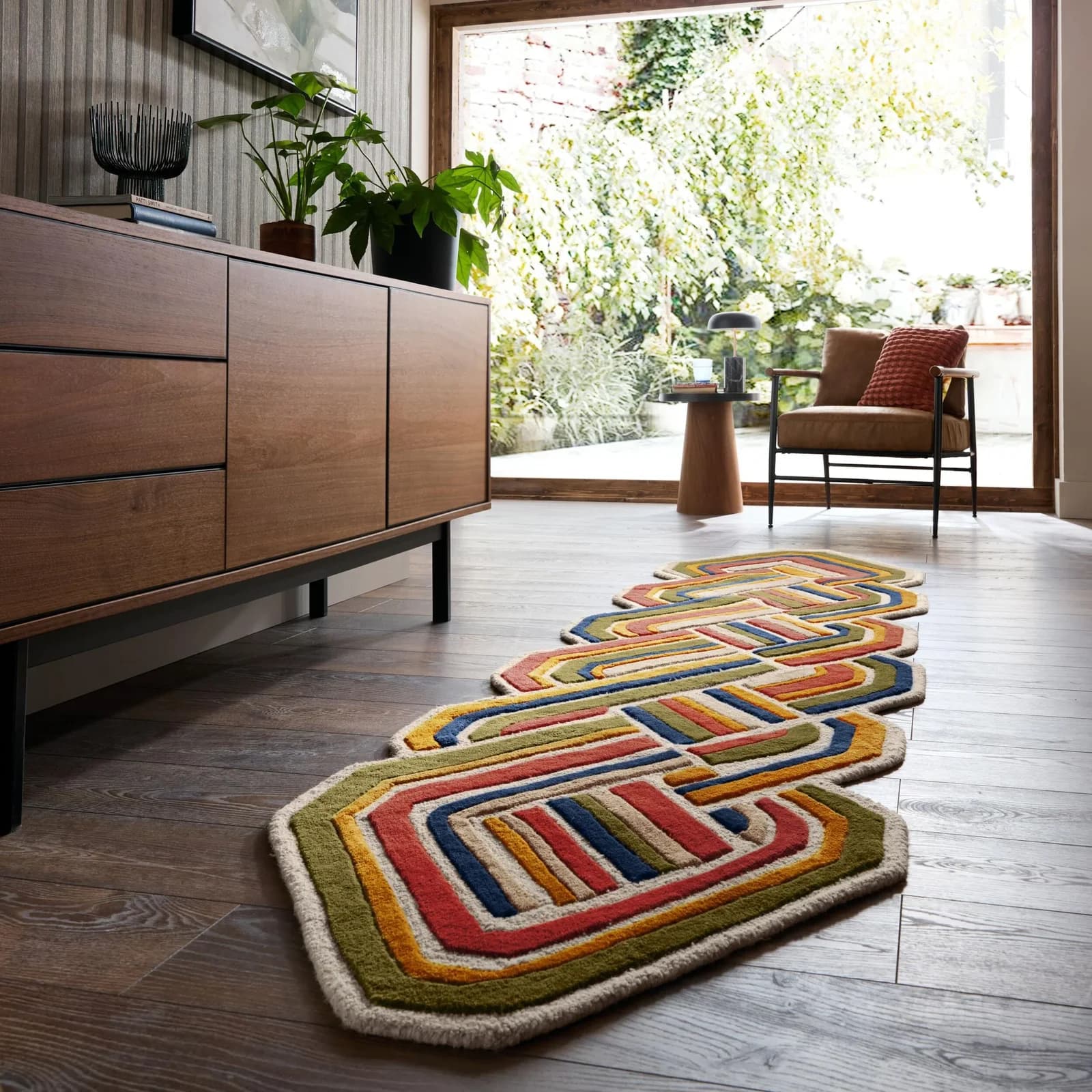 FLAIR RUGS Lattice Shaped Wool Teppich Terrakotta Handgetuftet