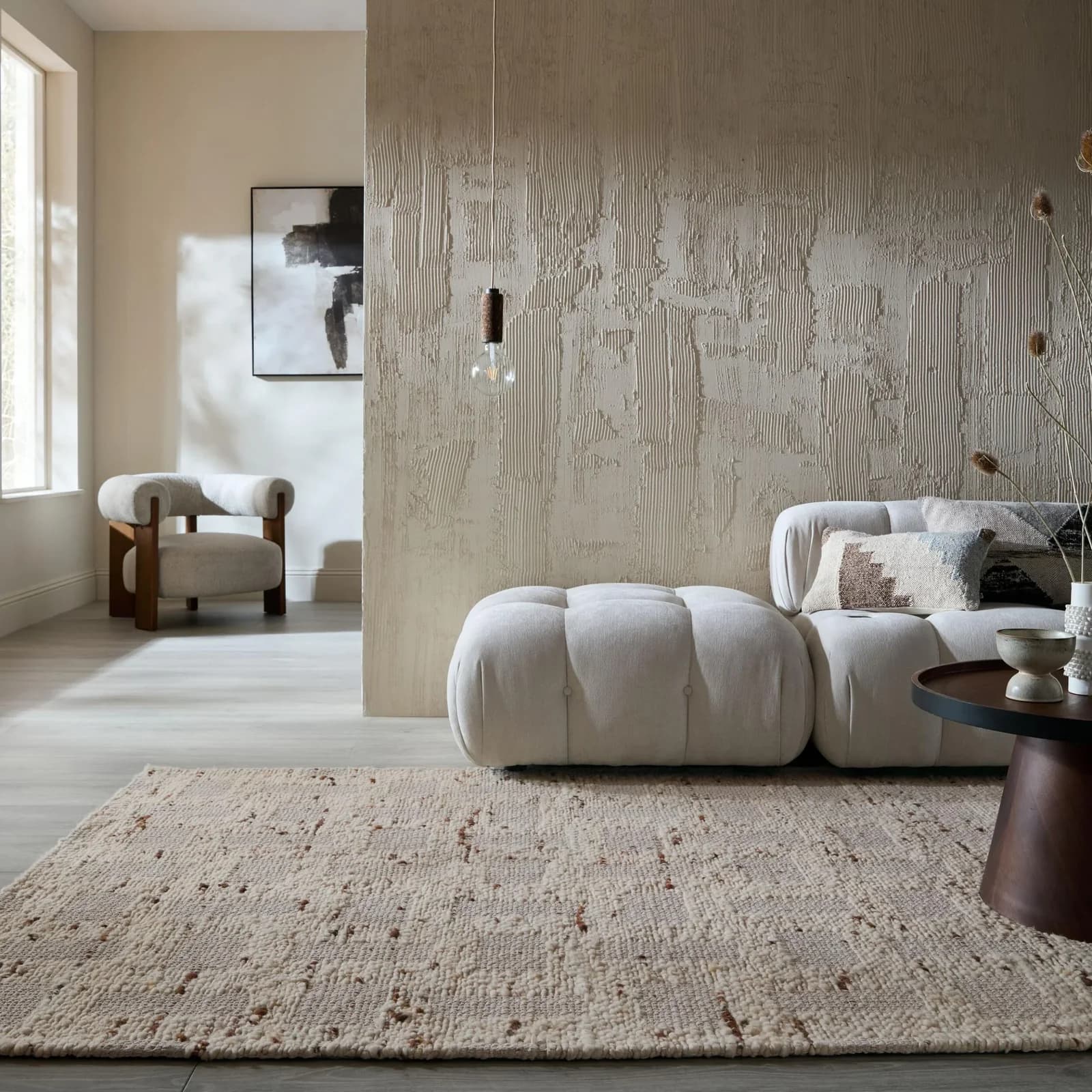 FLAIR RUGS ROVA Teppich natürlich Wolle Baumwolle