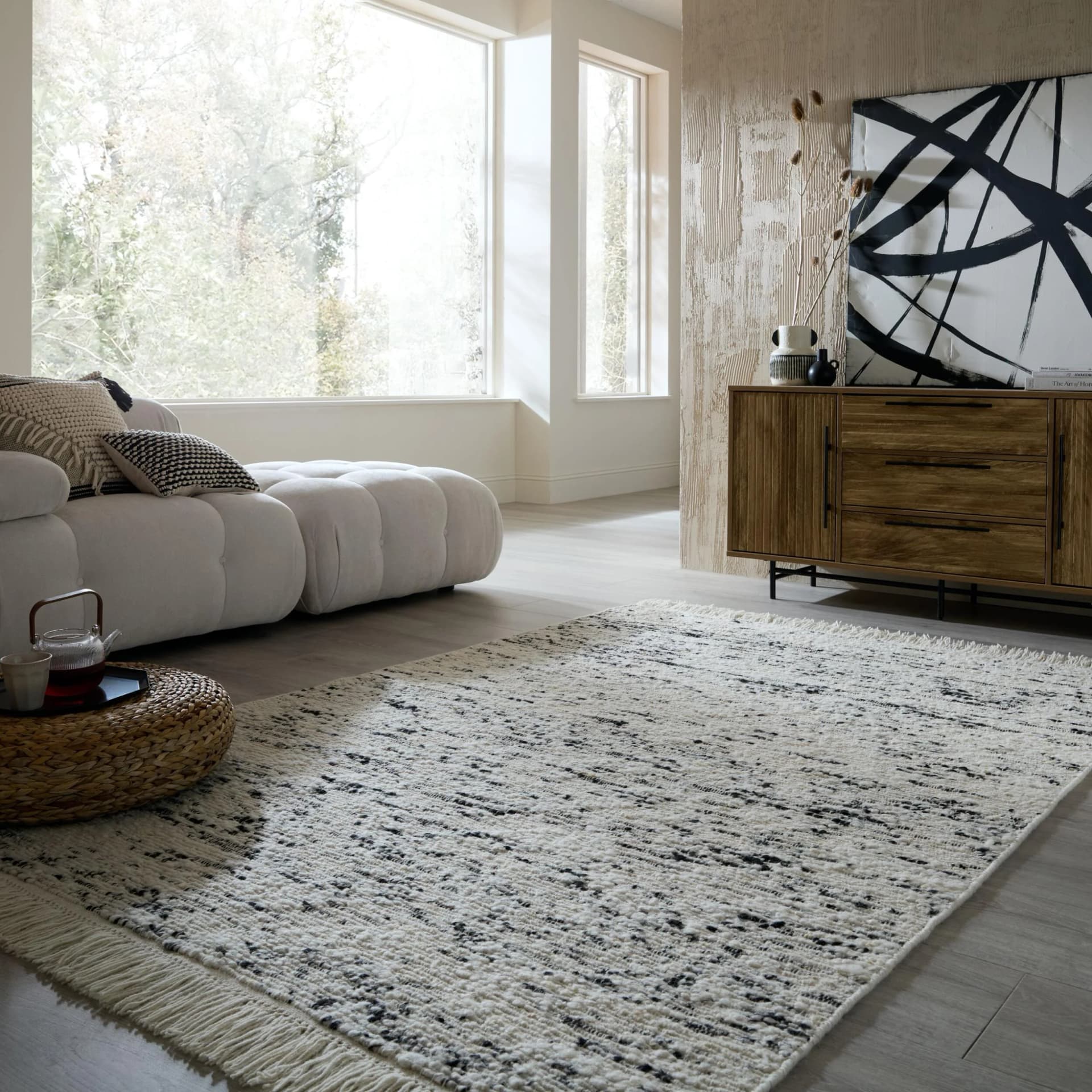 FLAIR RUGS ELLSA WOOL Teppich Monochrom Skandinavisch Handgewebt
