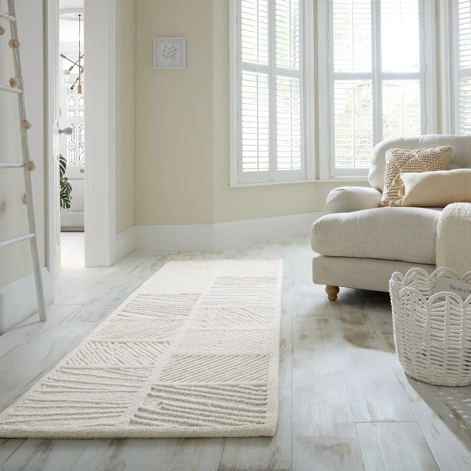 FLAIR RUGS Teppich Sculptured Blocks Weiß Handgetuftet
