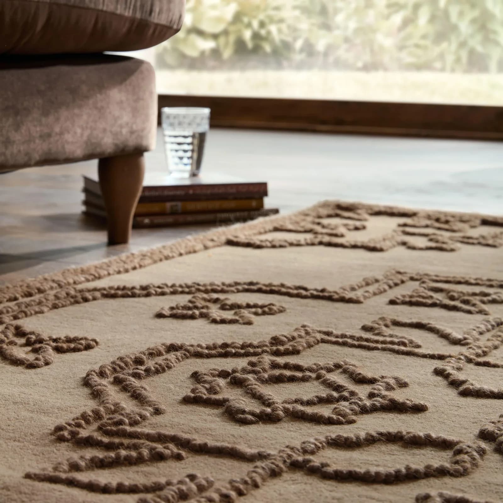 FLAIR RUGS Sable Vintage Wool Teppich natürlich handgetuftet