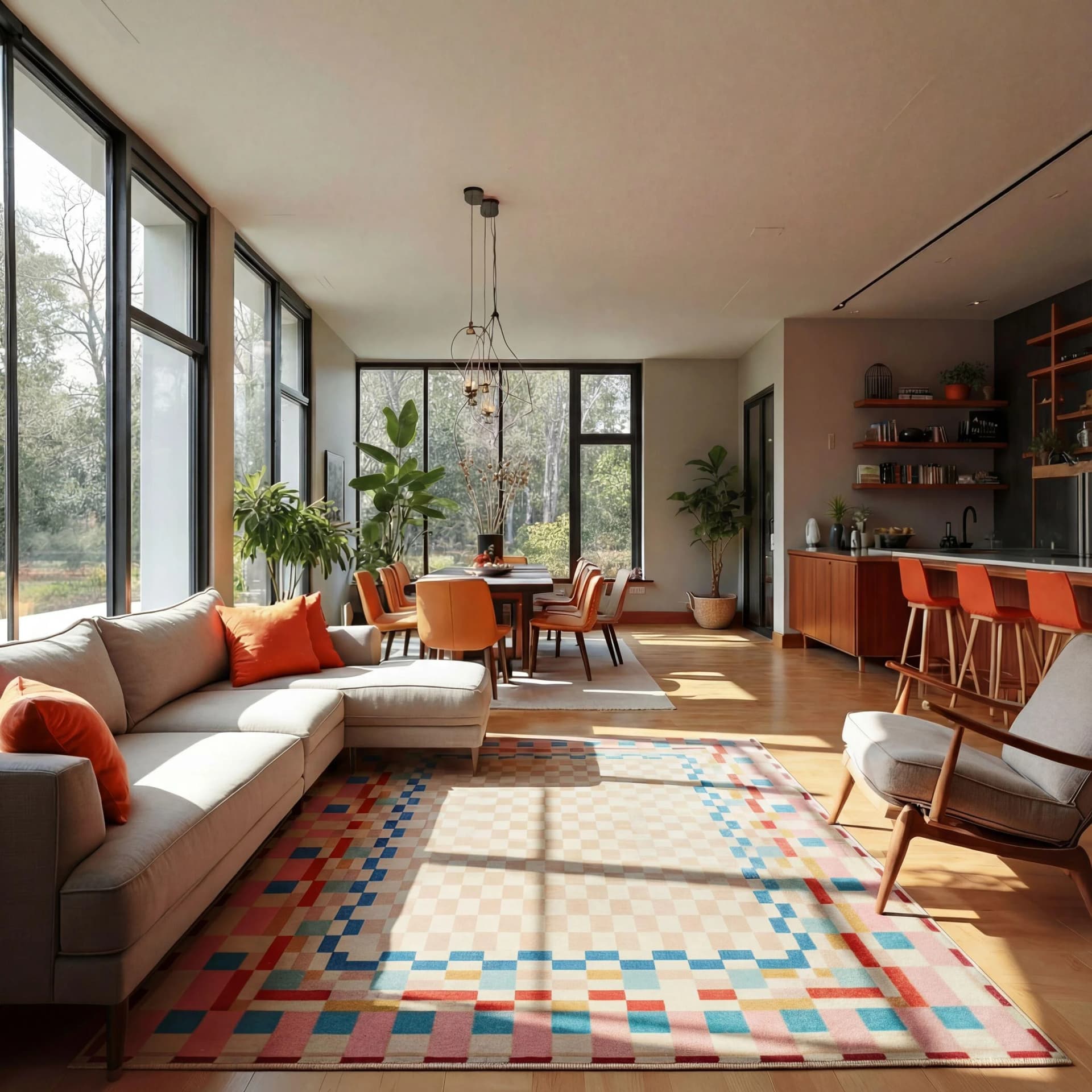 FLAIR RUGS Teppich CHECKERED BORDER Bunt Modern