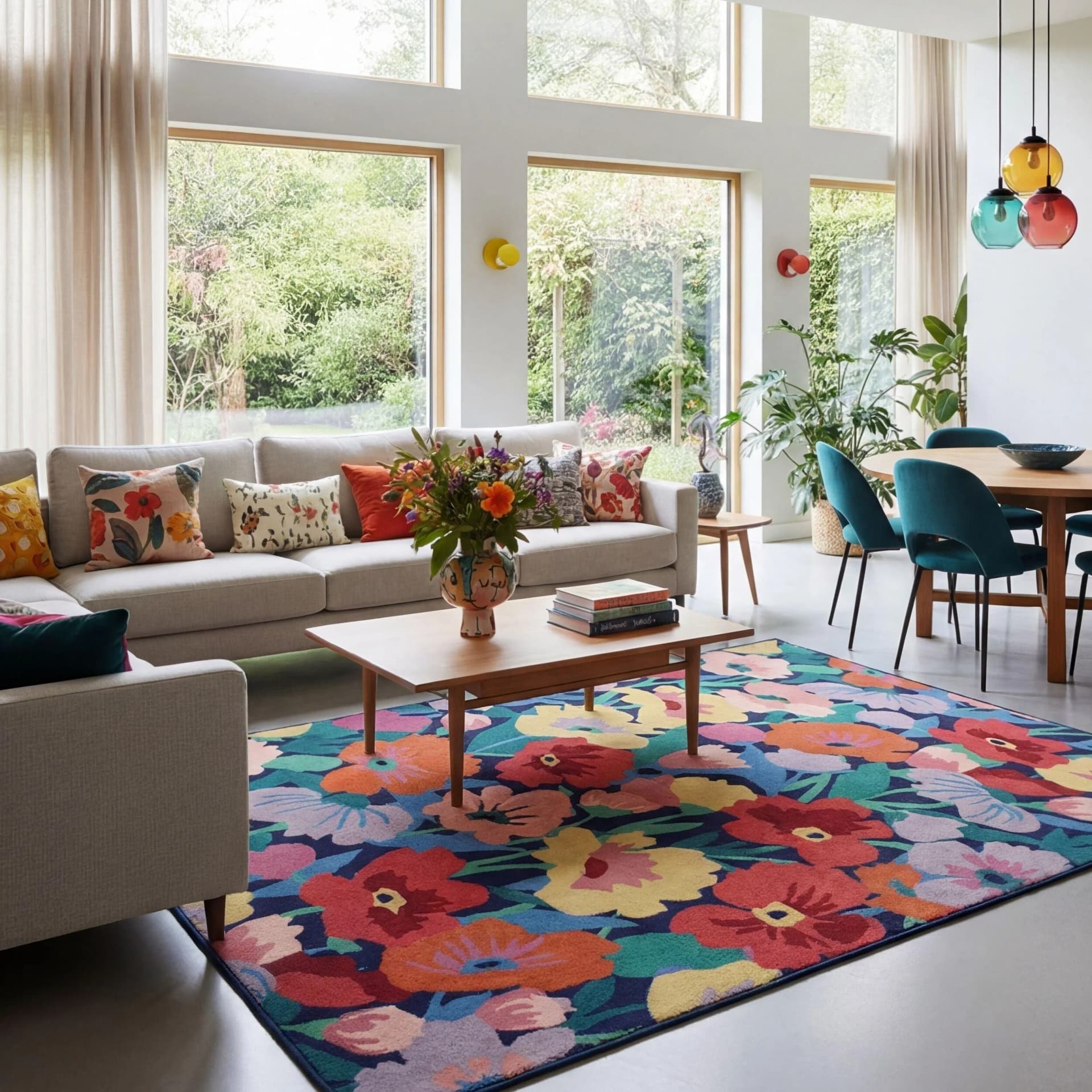 FLAIR RUGS Cut Out Floral Teppich Bunt Modern