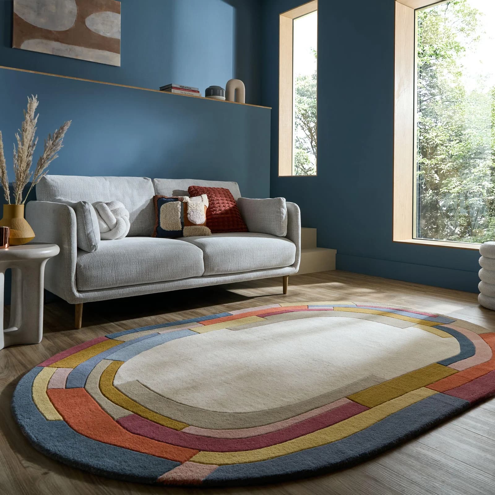 FLAIR RUGS Emryc Wollteppich Mehrfarbig Handgetuftet