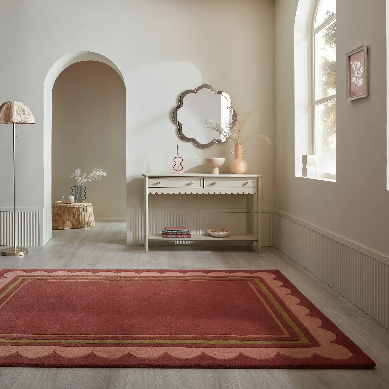 FLAIR RUGS Lois Teppich rechteckig mit Jakobsmuschelbordüre