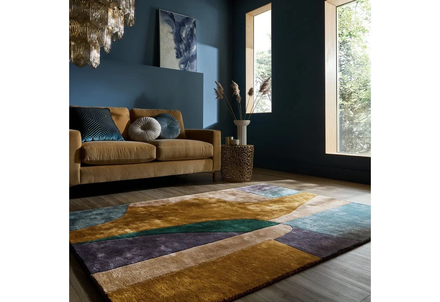FLAIR RUGS Designteppich Polaris Viskose Bunt Modernes Colour-Blocking-Muster - Bild 2