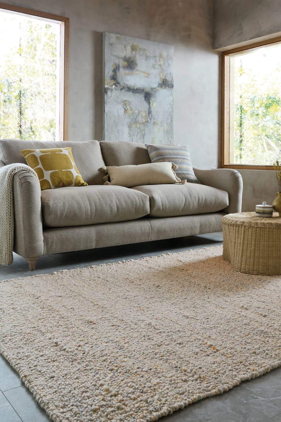 FLAIR RUGS Designteppich FINLEY Gelb Handgewebt Polyester