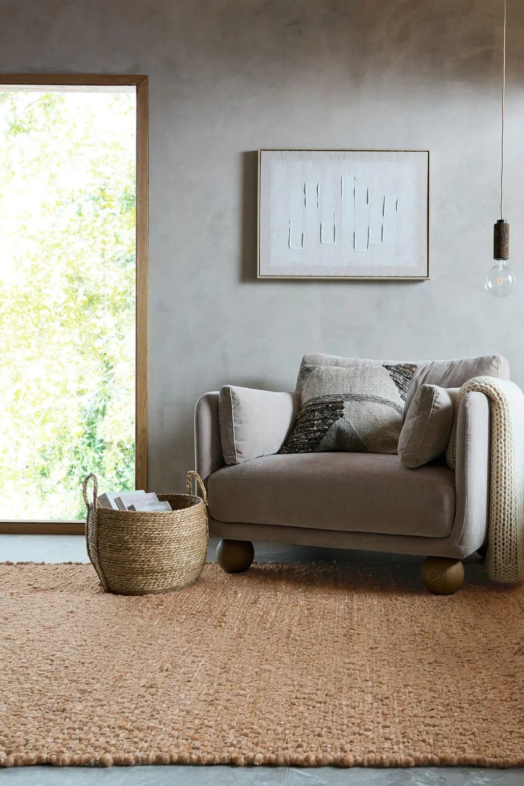 FLAIR RUGS Designteppich FINLEY Natur Polyester Handgewebt